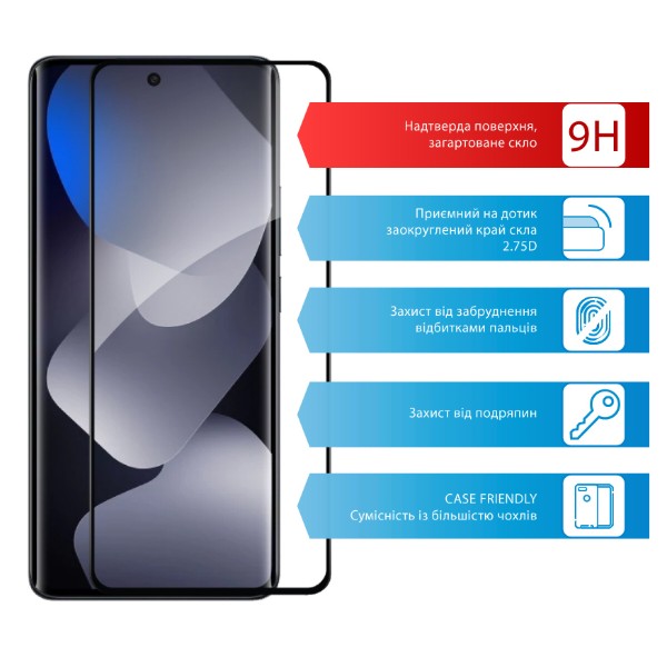 Фото - Защитное стекло для смартфона ACCLAB 9H for Xiaomi Redmi Note 15 Black (1283126633669)